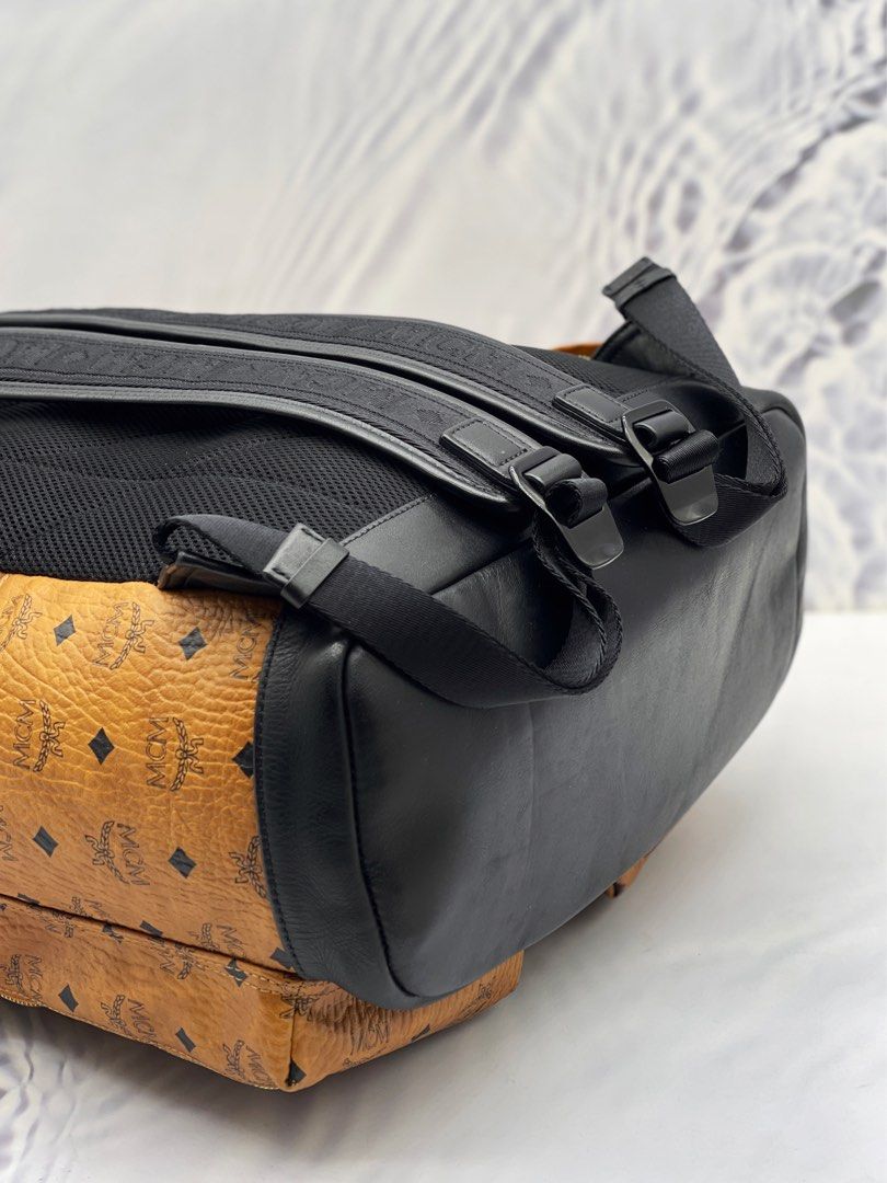 NEW YEAR SALE MCM KREUZBERG LARGE BROWN VISETOS LEATHER BACKPACK