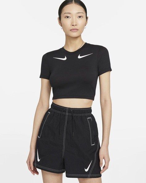 nike double swoosh crop top