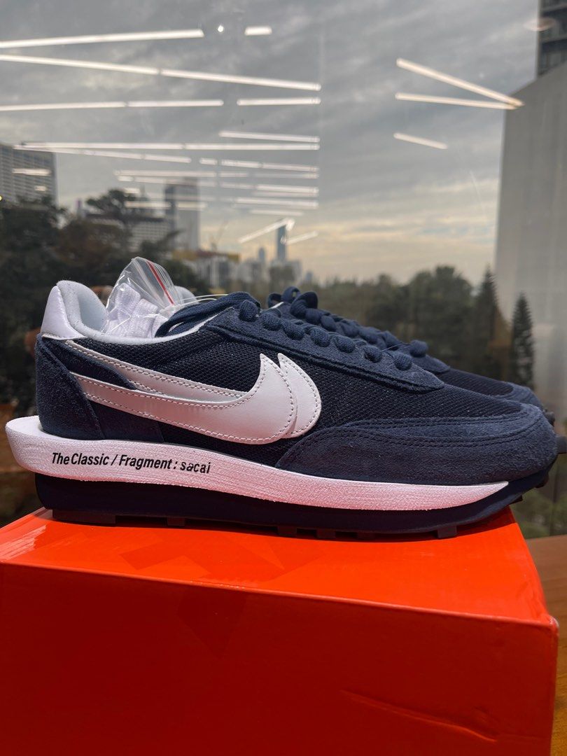 Nike Sacai Fragment ld waffle us9.5 navy blue, 男裝, 鞋, 波鞋