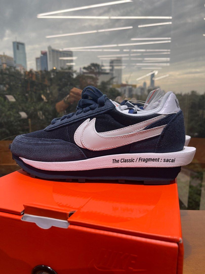 Nike Sacai Fragment ld waffle us9.5 navy blue, 男裝, 鞋, 波鞋