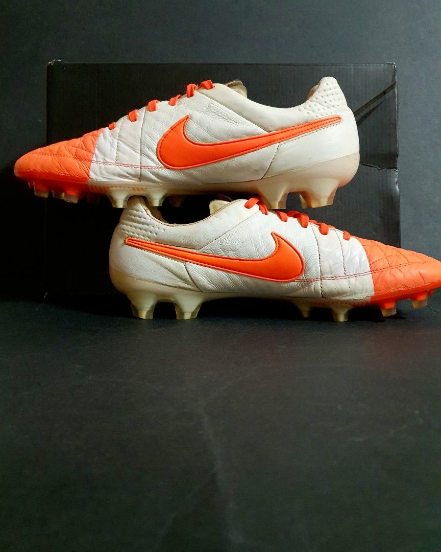 Nike tiempo white orange deals