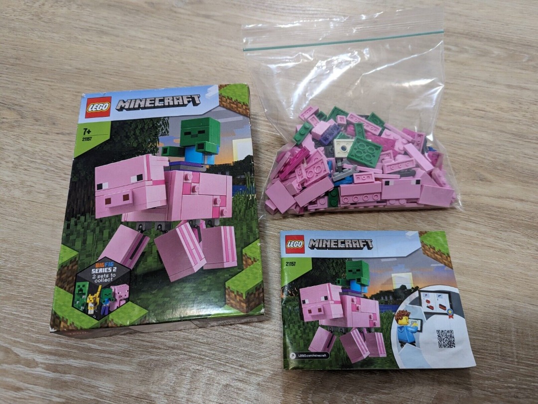 Original Lego Minecraft Pig BigFig And Baby Zombie Toys Games