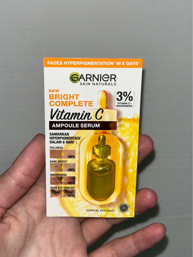 Pigmentation Vitamin C Ampoule Serum (Garnier) 3 vit C Niacinamide mini small sample tube gel