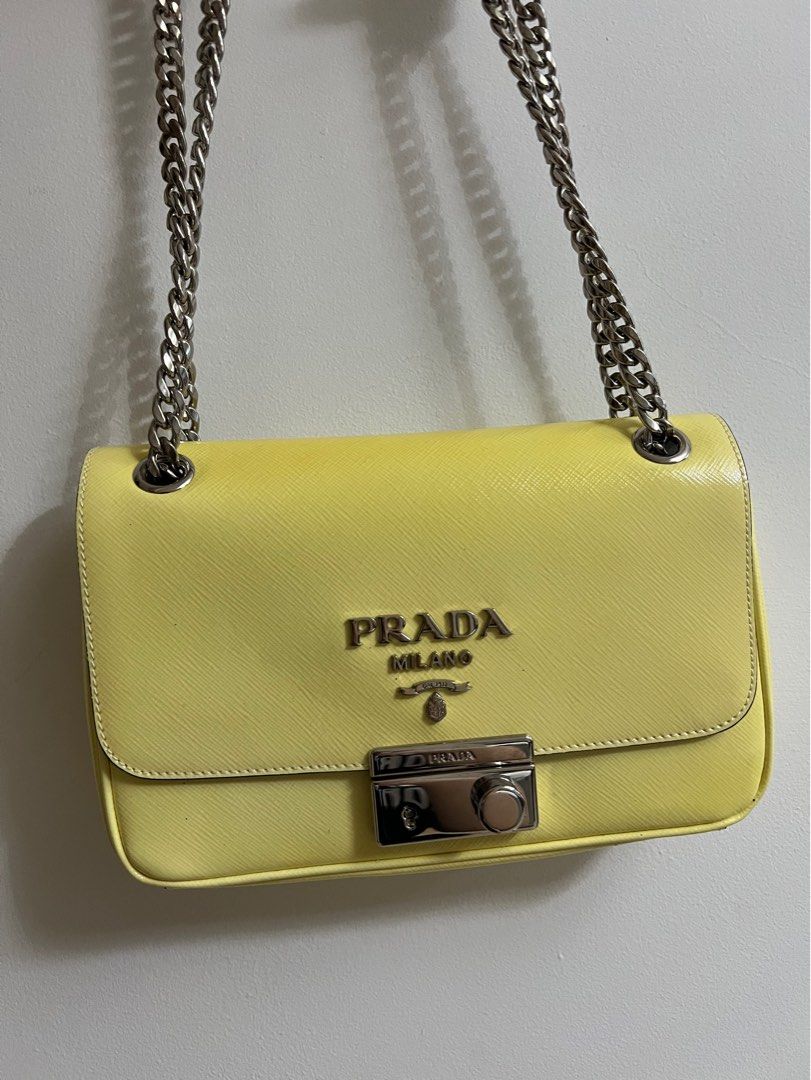 Yellow prada crossbody bag on sale