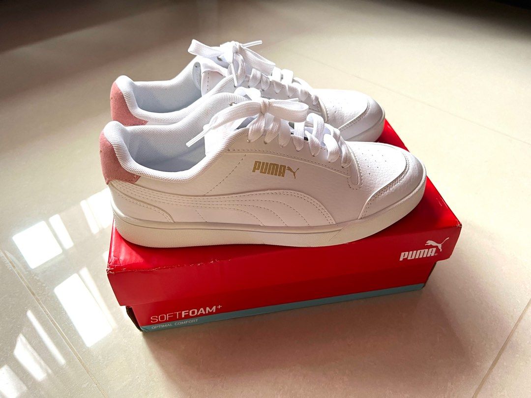 Puma shuffle white peachskin gold Women s Fashion Footwear