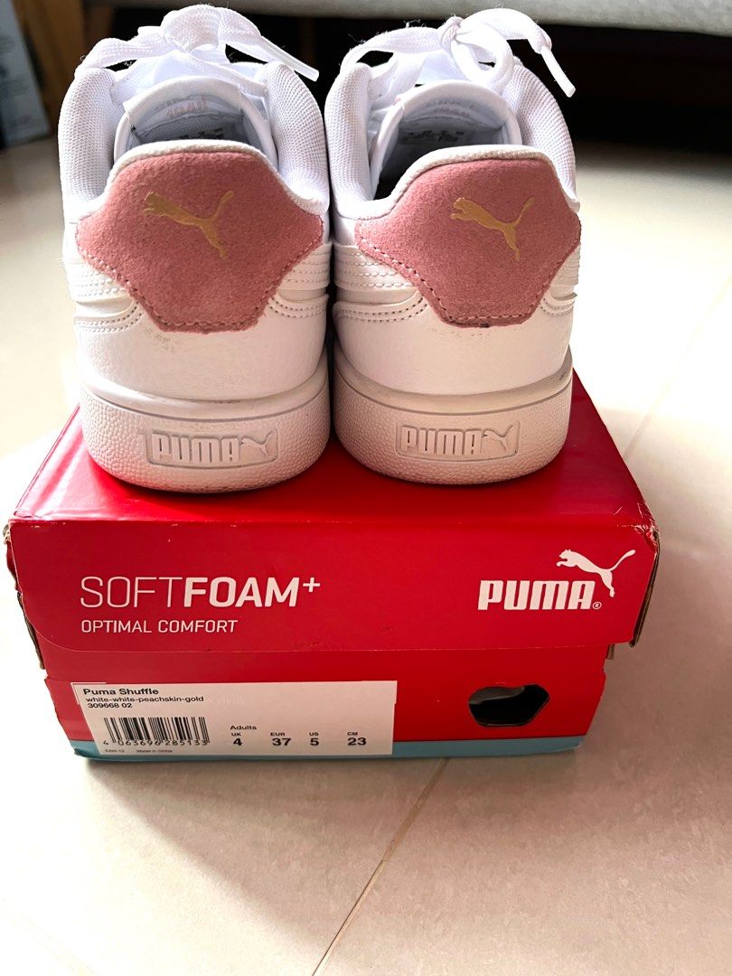 Puma shuffle white peachskin gold Women s Fashion Footwear