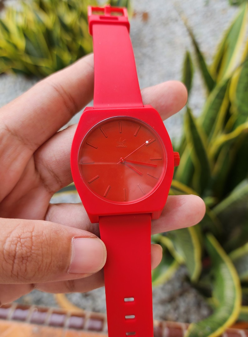Red adidas watch on sale