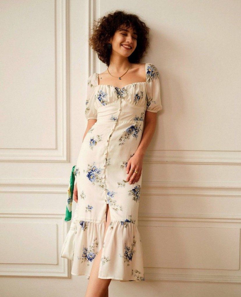 RIHOAS white and blue floral dress