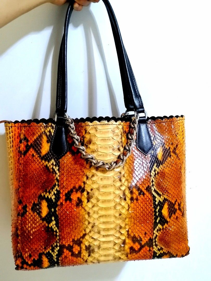 Roberta Gandolfi Made in Italy Real Phyton Skin, Women's Fashion, Bags ...