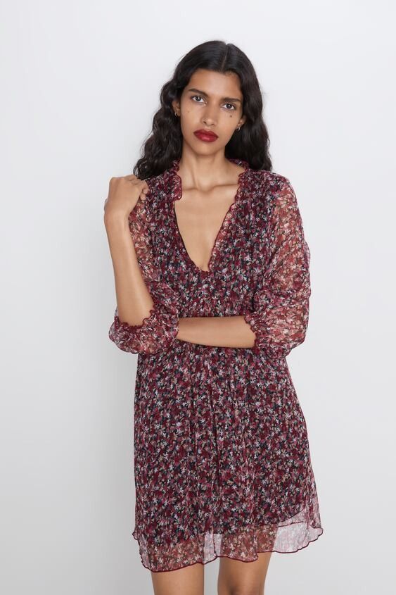 Zara flowy printed 2025 dress