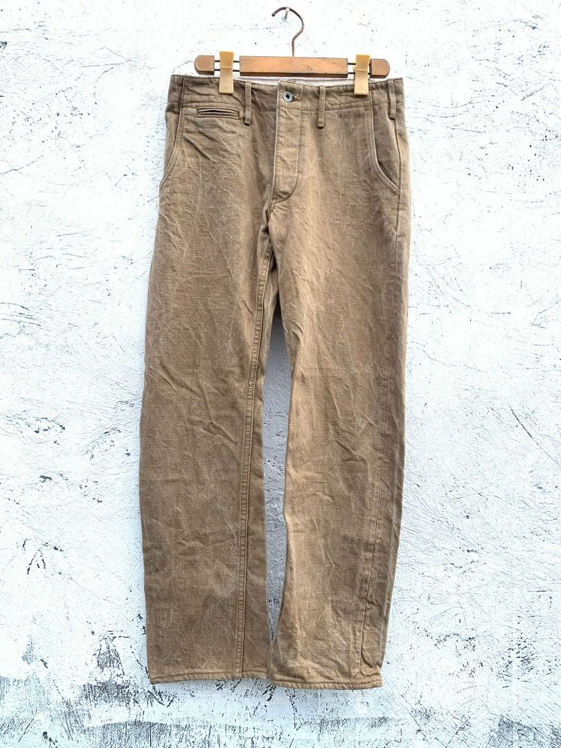 Samurai 15oz Selvedge Chino Cloth Pants - Wide Leg Khaki