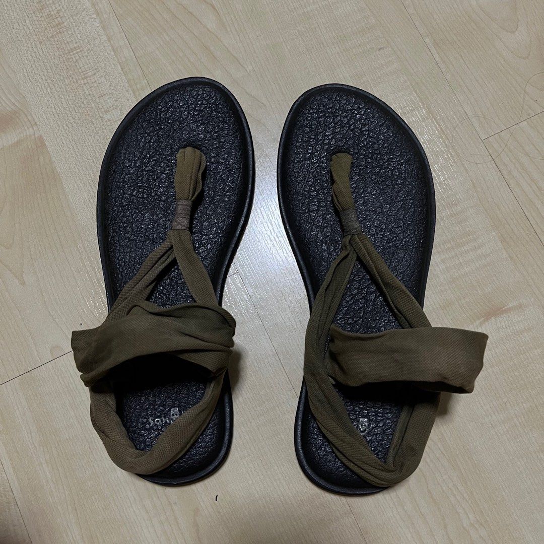 Sanuk Yoga Sling Sandals Slippers in Olive Green