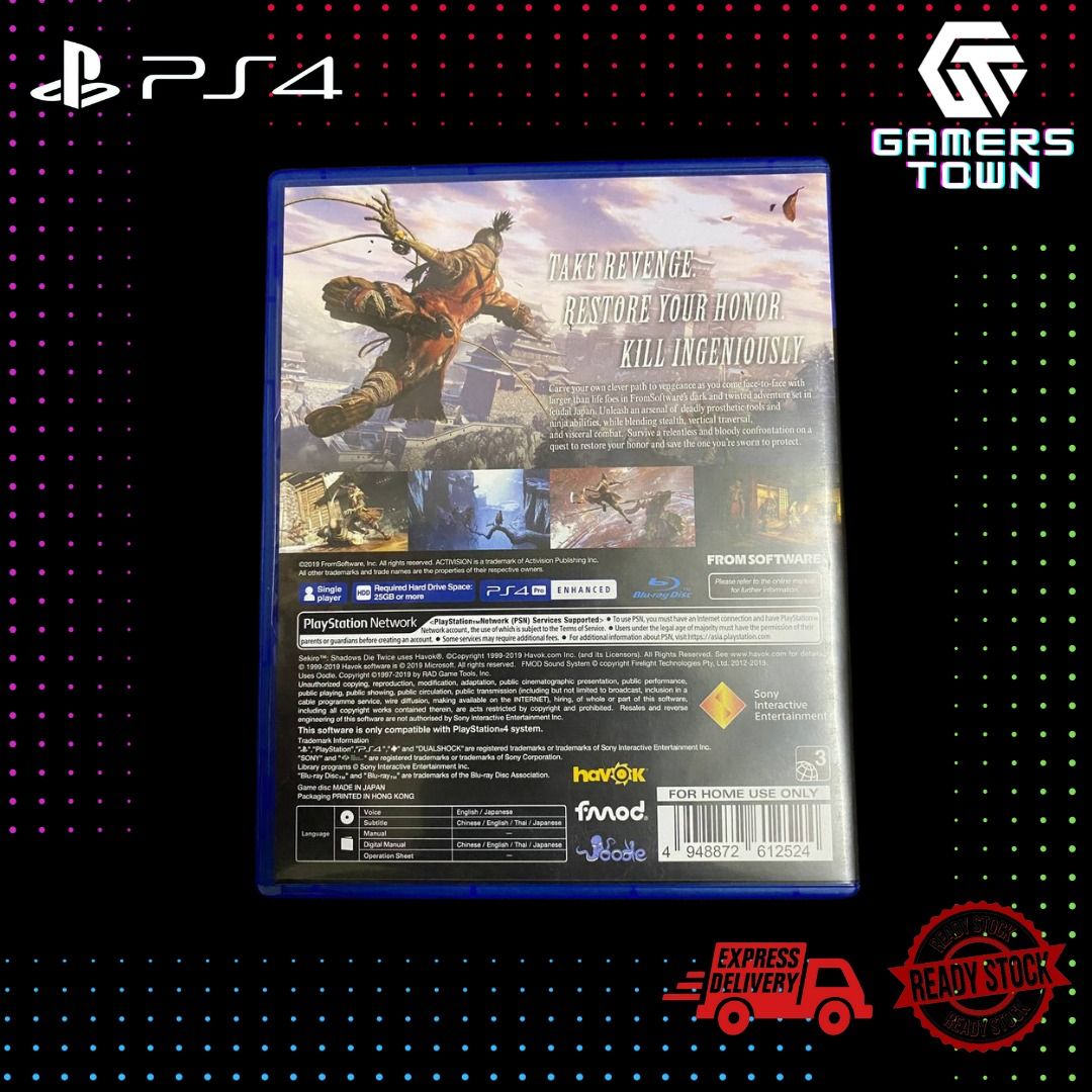 PS4 PS5 Sekiro Shadows Die Twice R3, Video Gaming, Video Games, PlayStation  on Carousell