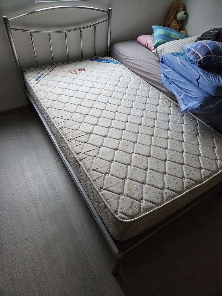 Self pick up Single bed frame and mattress Furniture Home