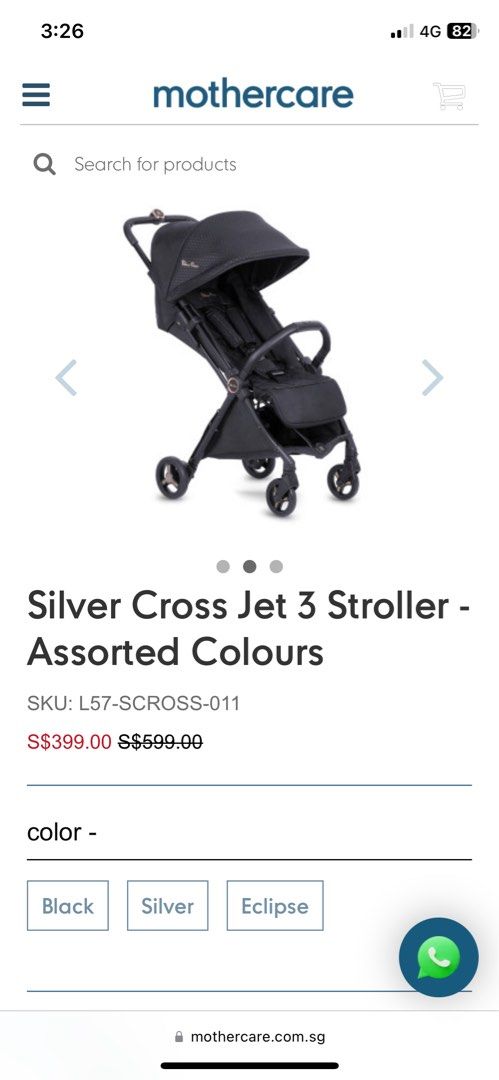 Silver cross top jet mothercare