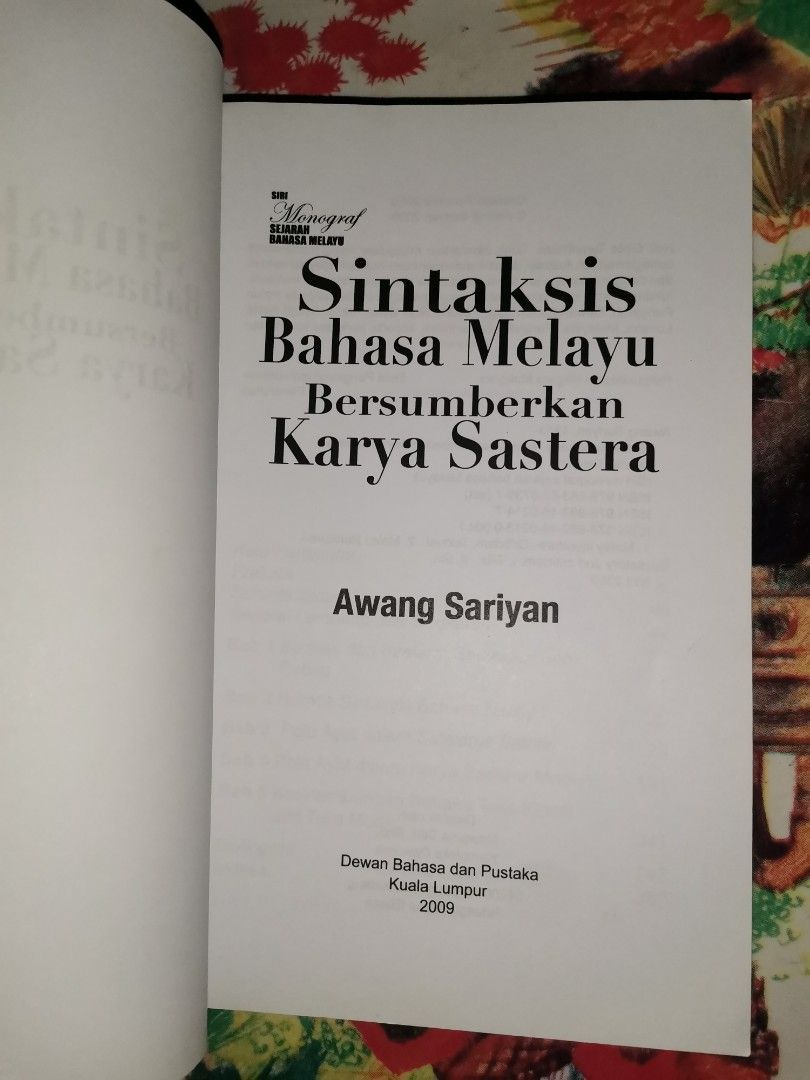 Sintaksis Bahasa Melayu Bersumberkan Karya Sastera, Hobbies & Toys ...