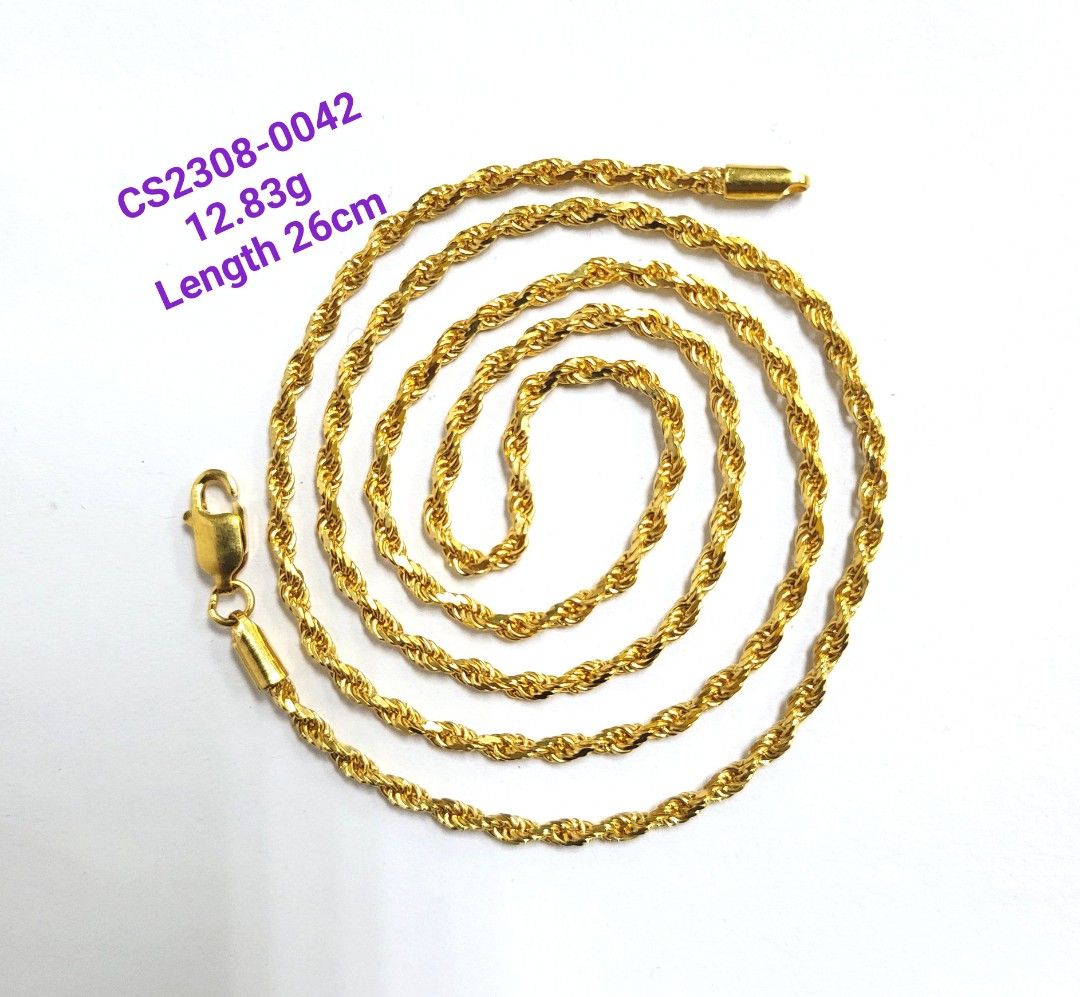 Solid Gold Rope Chain Women s Fashion Jewelry Organisers