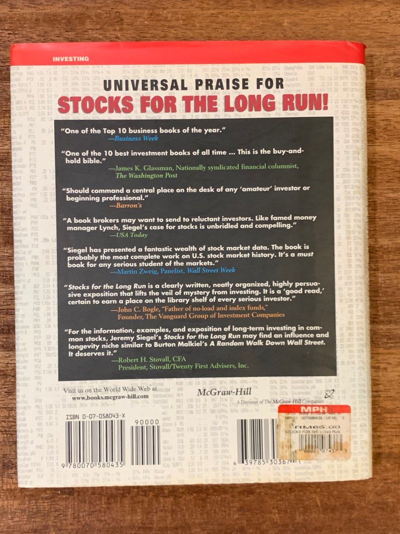 Stocks For The Long Run The Definitive Guide to Financial Market Returns and LongTerm
