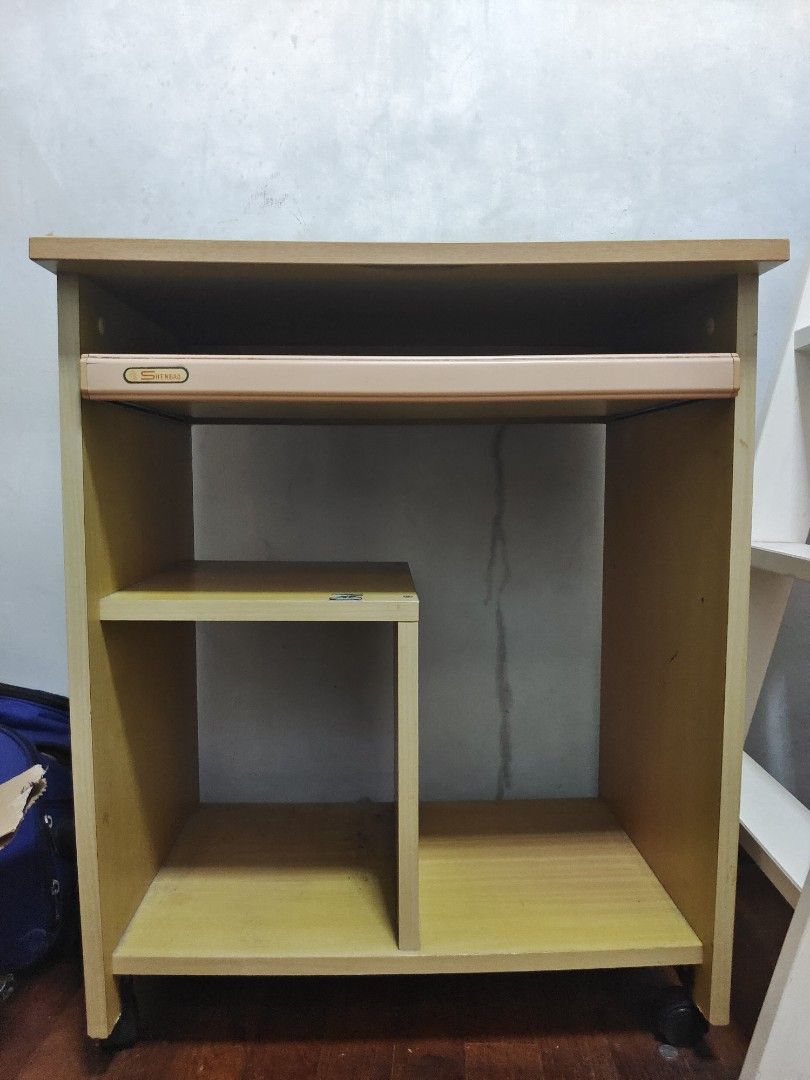 Study Table (Category: Tables & Sets) located in Singapore. Submitted by fwzxc (Listing ID 1274627610, Image 3). Description: Small computer/study table. am selling it off as I have no use for it now. Has wheels to move it around and is fairly lightweight for a study table.