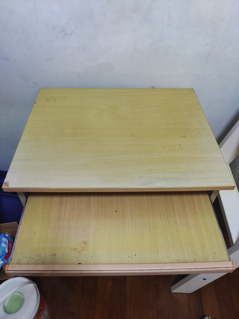 Study Table (Category: Tables & Sets) located in Singapore. Submitted by fwzxc (Listing ID 1274627610, Image 2). Description: Small computer/study table. am selling it off as I have no use for it now. Has wheels to move it around and is fairly lightweight for a study table.