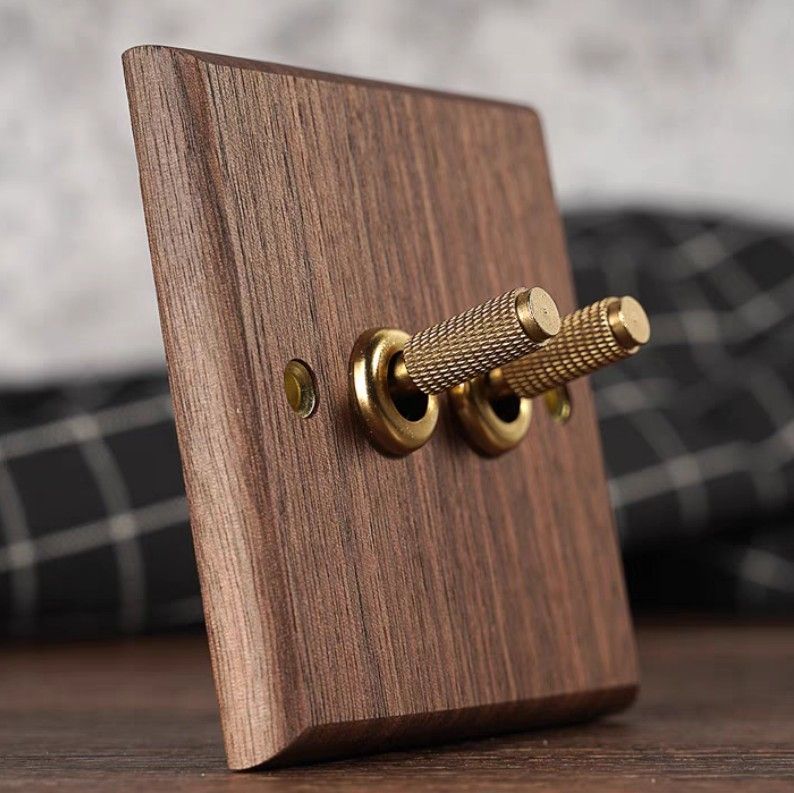 Switch casings (wood and gold), Furniture & Home Living, Lighting