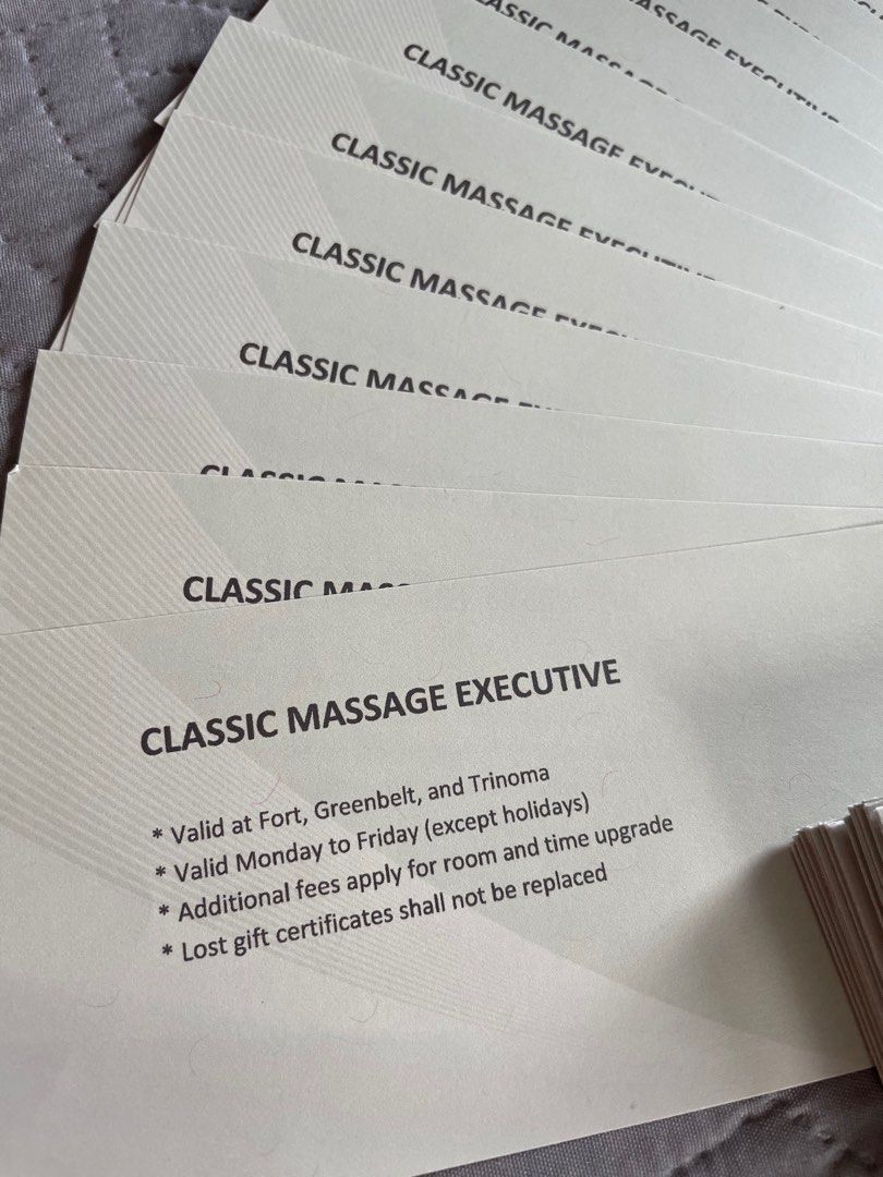The Spa Gift Certificates (Category: Store Credits) located in Makati City. Submitted by glamorous_finds (Listing ID 1268369112, Image 2). Description: The Spa Gift Certificates - The Executive rooms are private rooms with access to the common wet floor area. Available at Alabang, Greenbelt, Trinoma and BGC. - No expiry dates - Updated price is Ps 1,705 each and selling it for Ps 1,250 each (fixed price) - Please see terms and conditions .