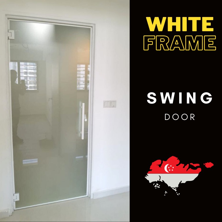 toilet glass door frame white Tempered glass toilet glass sliding door swing door mirror direct supplier contractor toilet shower screen kitchen