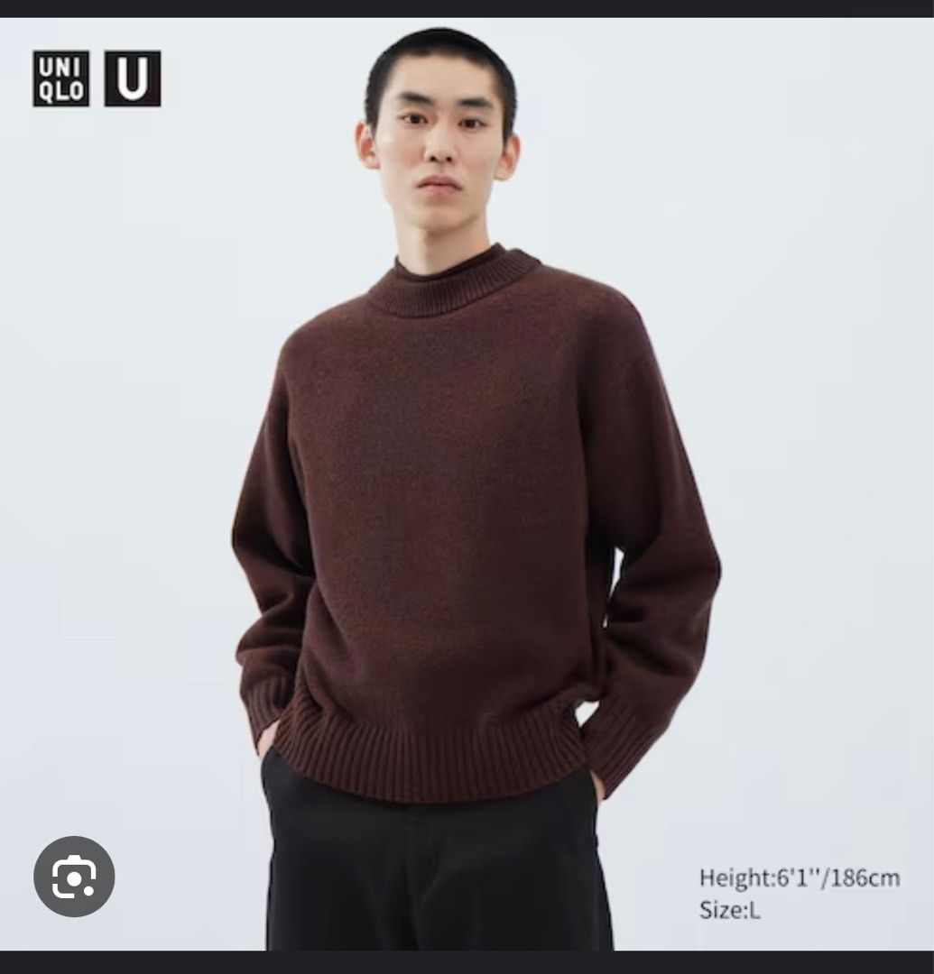 Uniqlo U premium lambswool sweater burgundy