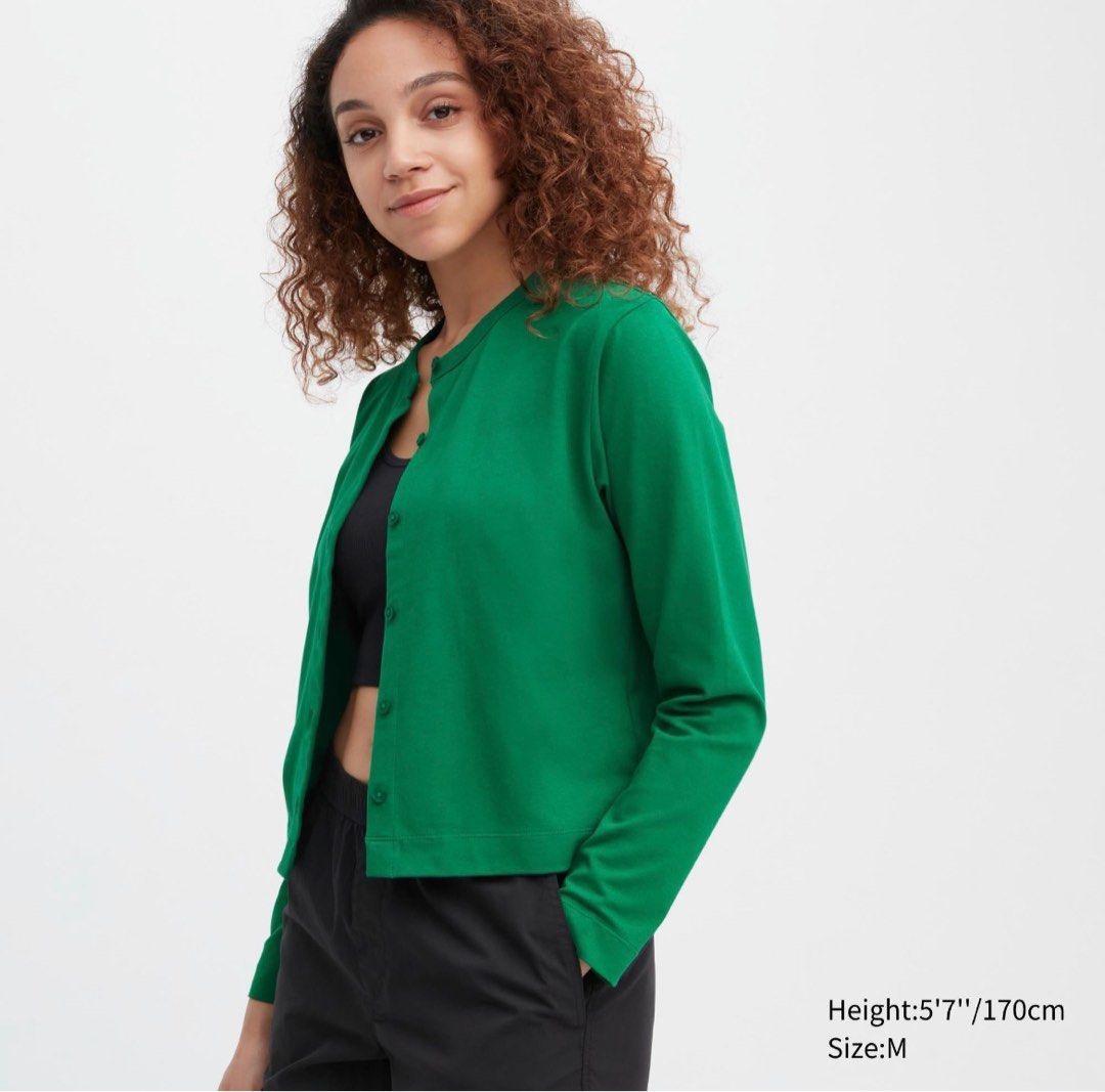 Uniqlo UV Protection Jersey Crew Neck Cardigan Women s Fashion
