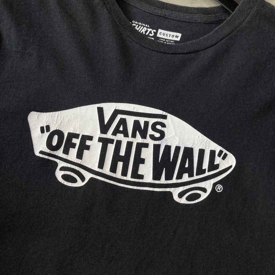 Vans Off The Wall Black Big Logo T Shirt Original Authentic 100 Asli Tshirt Baju Kaos Hitam Pakaian Atasan Tee T Shirt Tops Clothes Like New Second