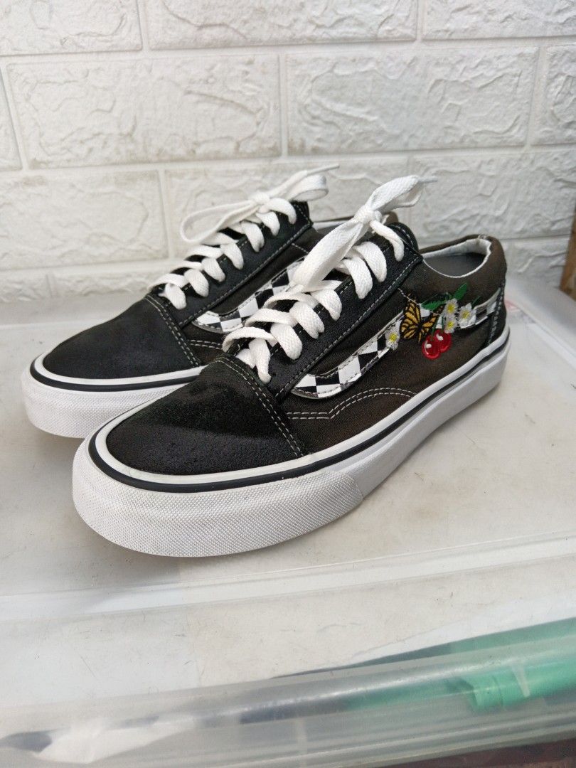 Checkered clearance floral vans