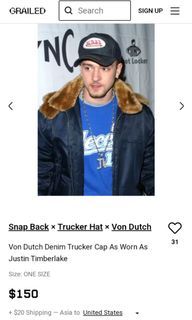 Vintage 90'sVon Dutch trucker cap As worn by Justine Timberlake