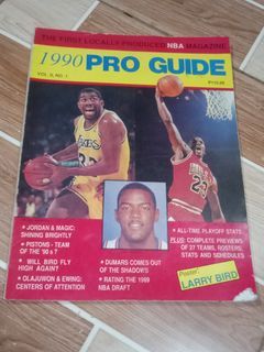 VINTAGE AND RARE 1990 AND 1991 PRO GUIDE THE FIRST LOCALLY - PRODUCED NBA MAGAZINE