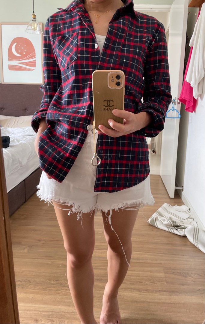 Vintage Long Sleeved Checked Shirt - M