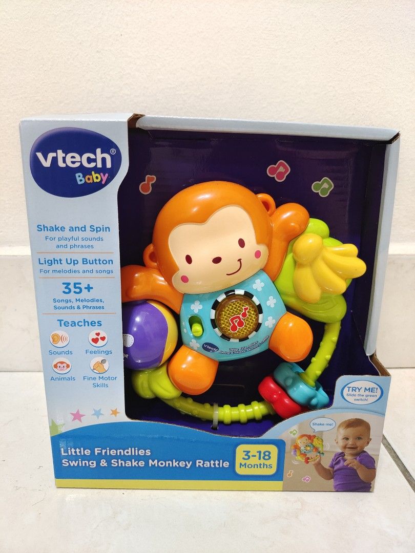 VTech Singing Monkey Rattle for Infant Baby Toys with Music and Lights