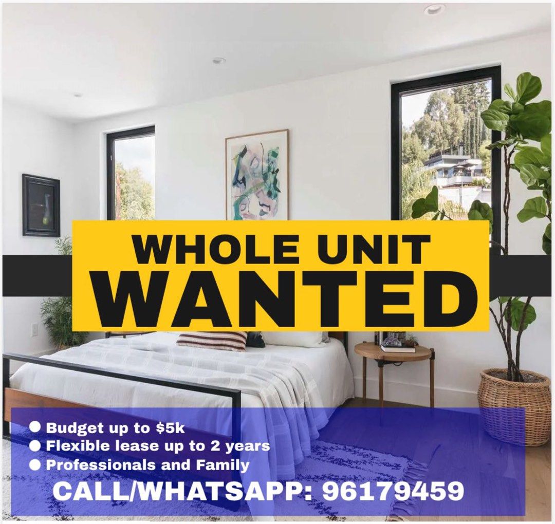 WHOLE UNITS WANTED! HIGH BUDGET PROFESSIONALS READY TENANT!632272321091861129