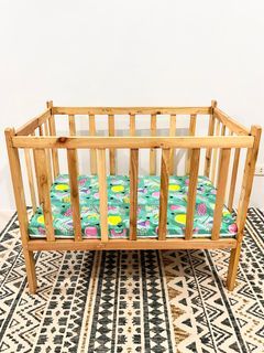 Wooden crib with uratex foam bed