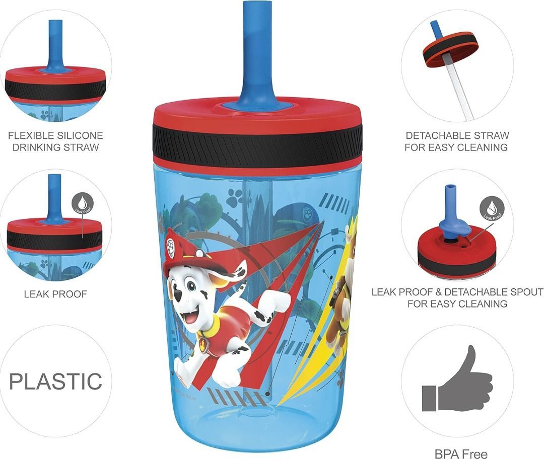 Zak! Designs Baby Shark Leak-Proof Tumbler with Flexible Straw, 15