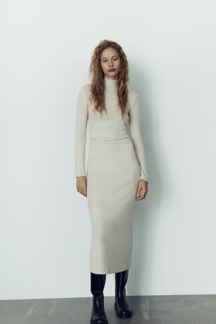 Zara turtleneck sweater cheap dress