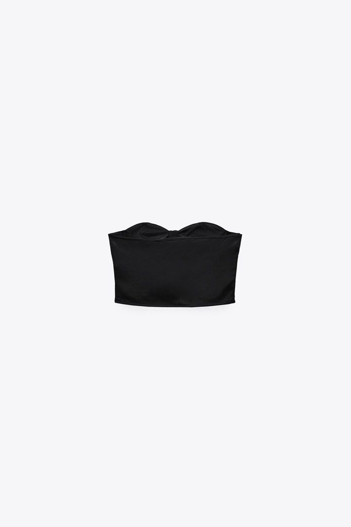 Zara Satin Effect Corset Top, Women's Fashion, Tops, Sleeveless on