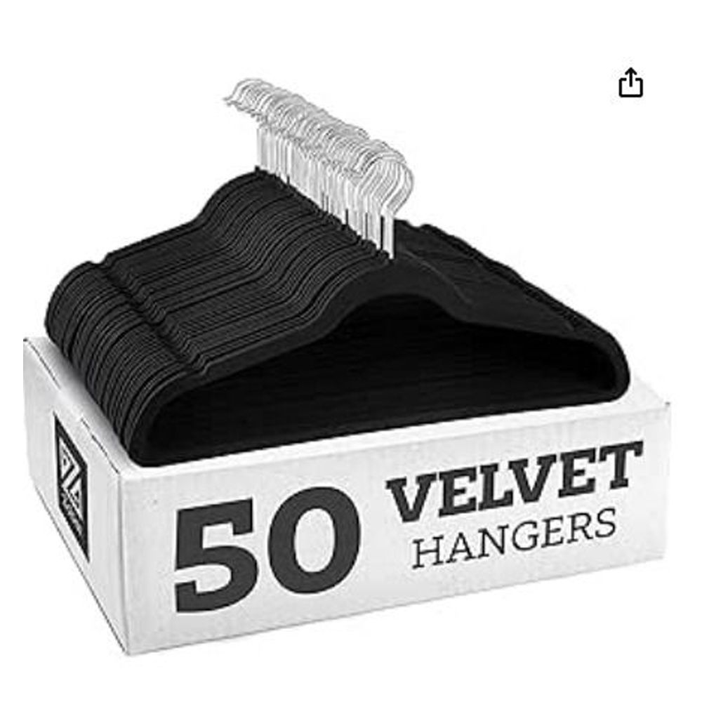 Zober Non-Slip Velvet Hangers - Suit Hangers (50-pack) Ultra Thin Space  Saving 360 Degree Swivel Hook Strong and Durable Clothes Hangers Hold Up-To  10 Lbs, for Coats, Jackets, Pants, & Dress Clothes
