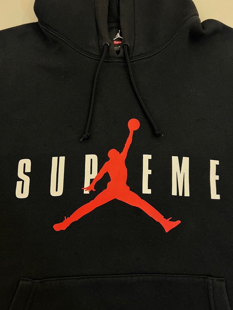 [100% Legit] Supreme X Jordan Hooded Pullover Black FW15