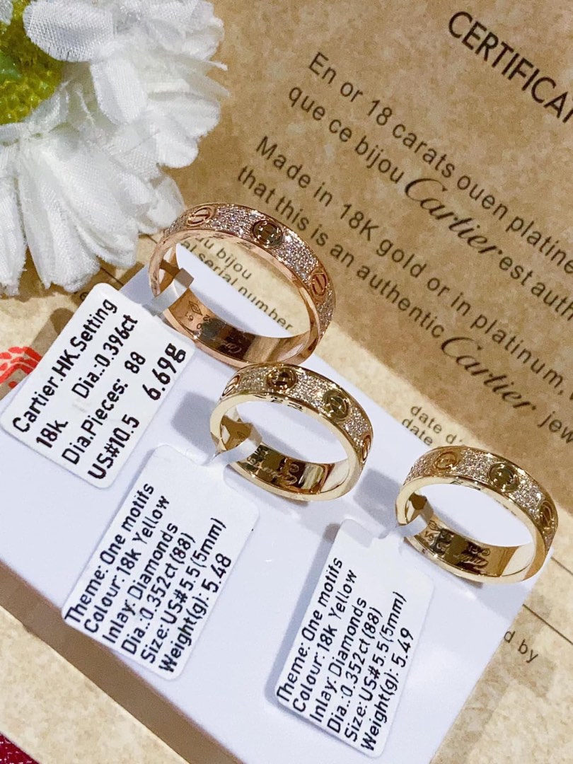 18k gold diamond cartier ring Luxury Accessories on Carousell