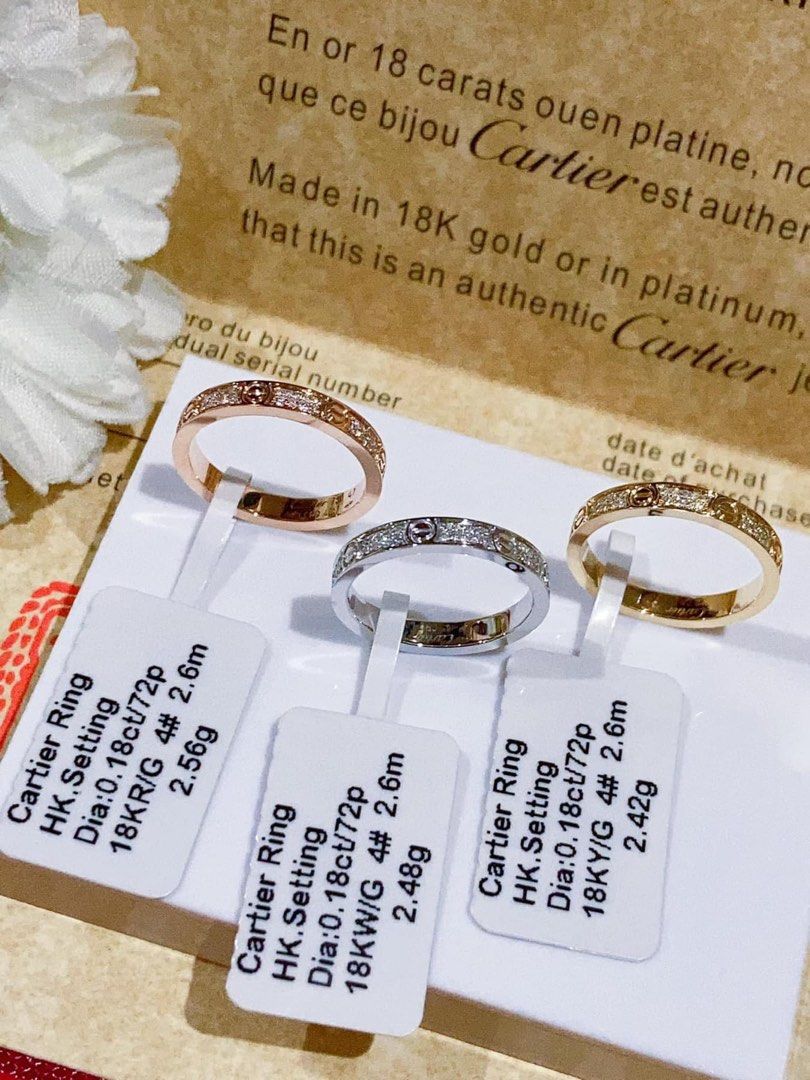 18k gold diamond cartier ring Luxury Accessories on Carousell