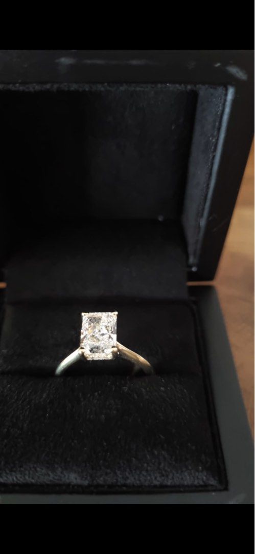 White gold radiant cut diamond best sale ring