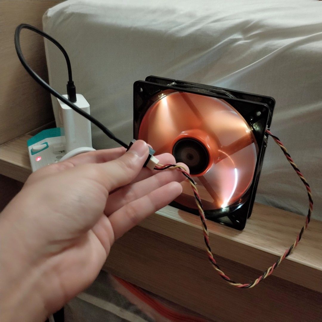 2x Xigmatek 12cm Orange 3-Pin PC Cooling Fan, Computers & Tech