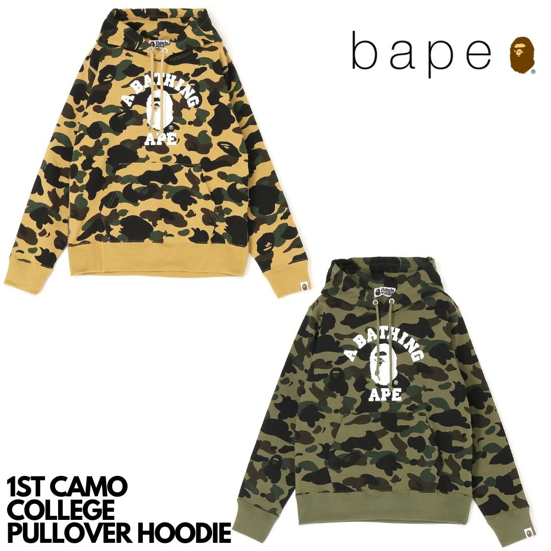 🇯🇵日本代購A BATHING APE 1ST CAMO COLLEGE PULLOVER HOODIE BAPE