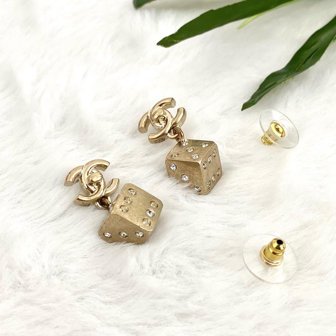 Chanel on sale dice earrings