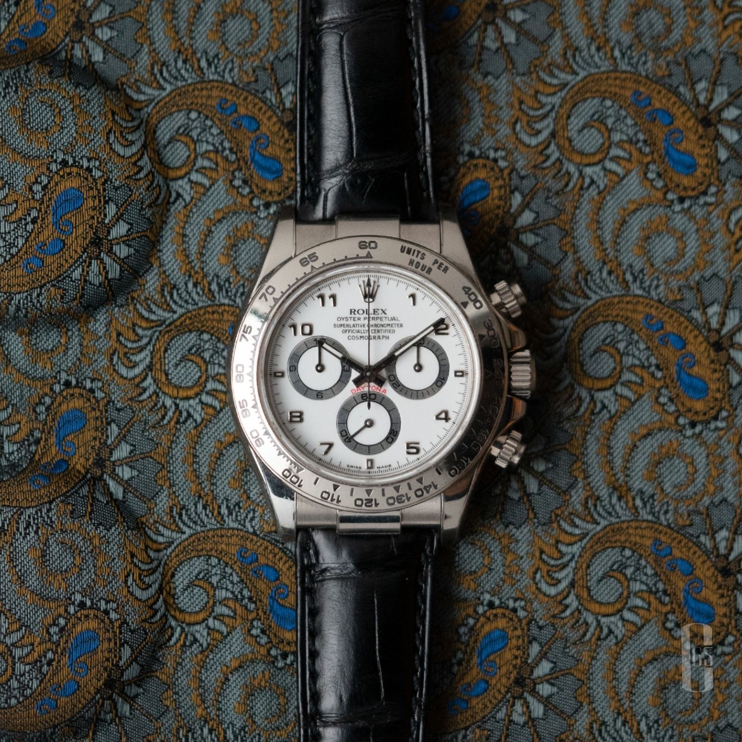 Black Tie Rolex 116519 Daytona White APH Dial w Arabic