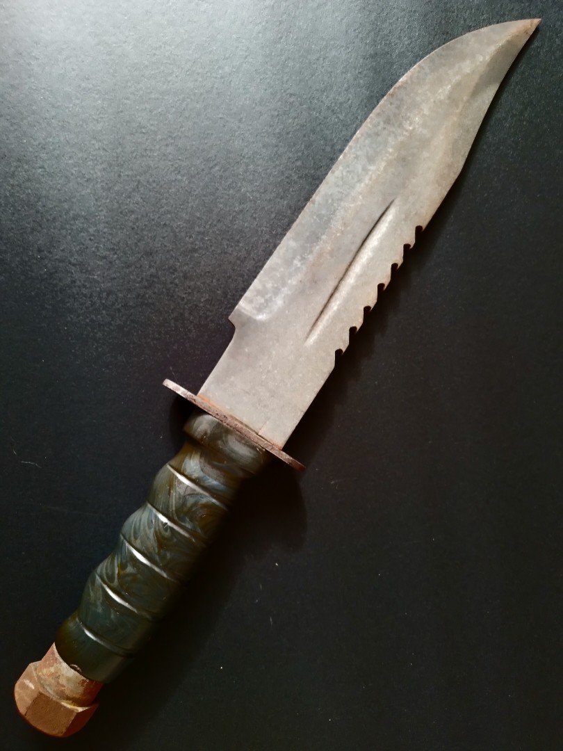 Vintage Thai-Made Bowie/Survival Knife (Blade: 10 inches, Open Length: 15  inches) - Ideal for Bushcraft, Hunting, and Rambo-Style Adventures, Hobbies  & Toys, Collectibles & Memorabilia, Vintage Collectibles on Carousell